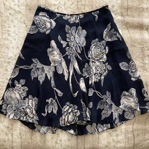 Size 10 Navy Floral Ellen Tracy Skirt